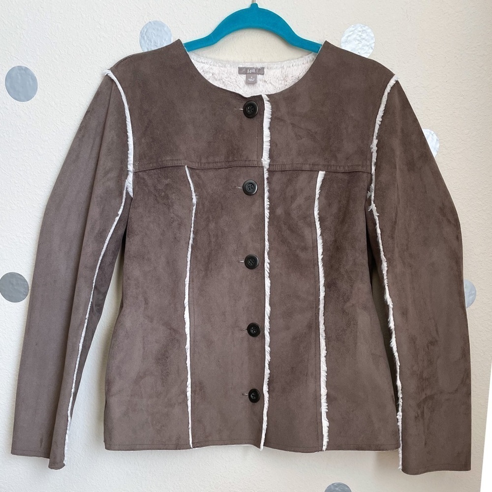 J. Jill Faux Shearling Jacket with Sherpa Lining